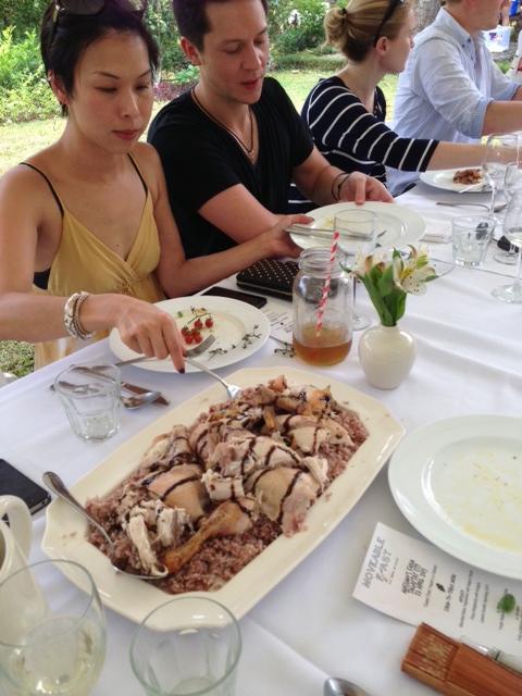 Pollo al Mattone with Balsamin Reduction served with Red Rice Pilaf.