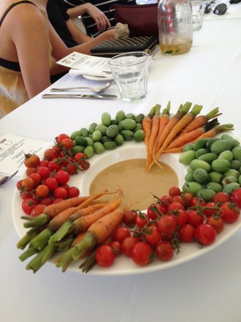 Blanched baby vegetables with Bagna Cauda