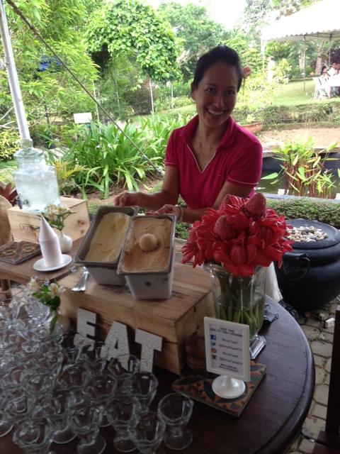 Chef Hazel Lu-Galvez and Massimo's Farm homemade Caramela and Vanilla ice-cream.