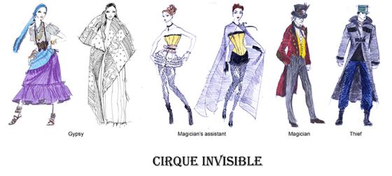 Cirque Invisible costume designs